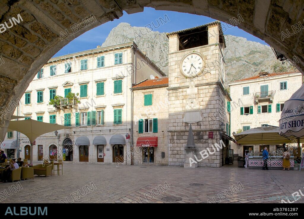 Old Town Clock Tower, Old Town, UNESCO World Heritage Site, Kotor, Montenegro, Europe.