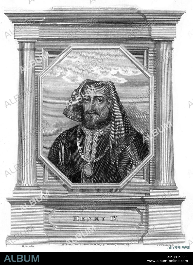 Henry IV, King of England, (1803). Henry Bolingbroke (1367-1413) became king in 1399 when he led a baronial revolt that overthrew the rule of Richard II. Ruling as Henry IV, he was the first king of the House of Lancaster. Political instability dogged his reign, with major revolts by led by Owain Glyndwr in Wales beginning in 1400 and by Henry Percy, 1st Earl of Northumberland, in the north in 1408.