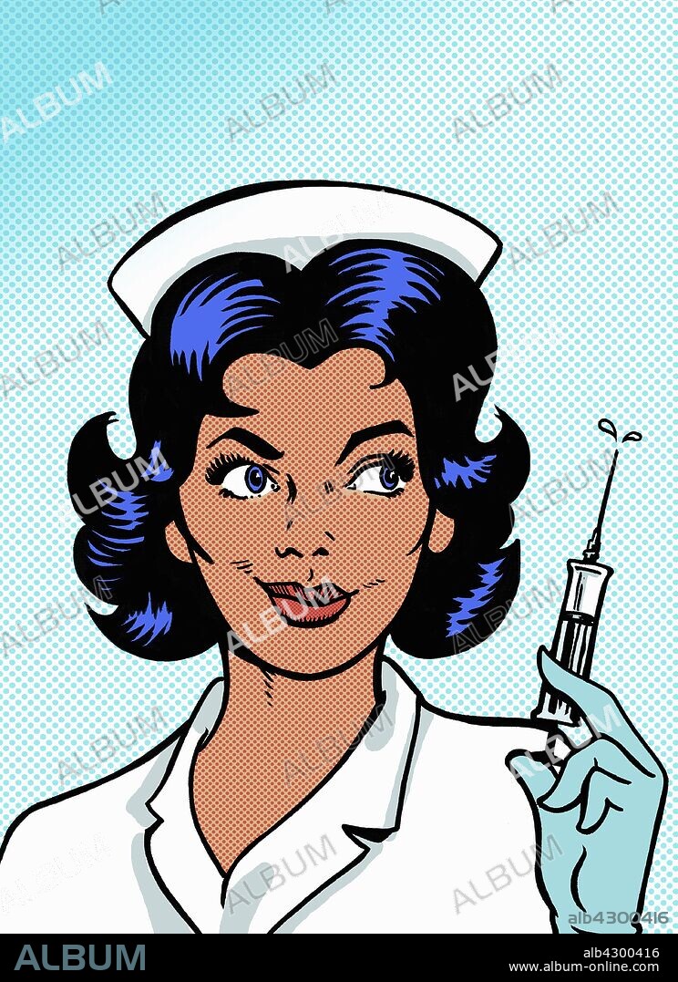 Nurse holding syringe.