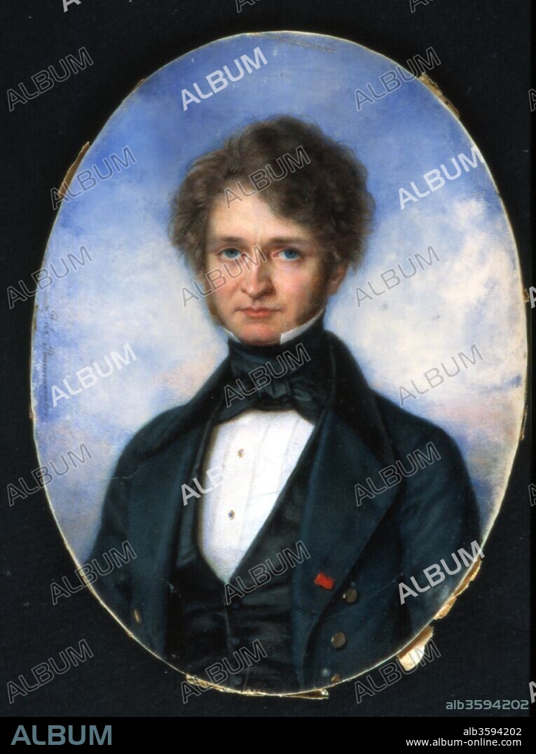 PIERRE PAUL EMMANUEL DE POMMAYRAC. Portrait of the composer Hector Berlioz (1803-1869).