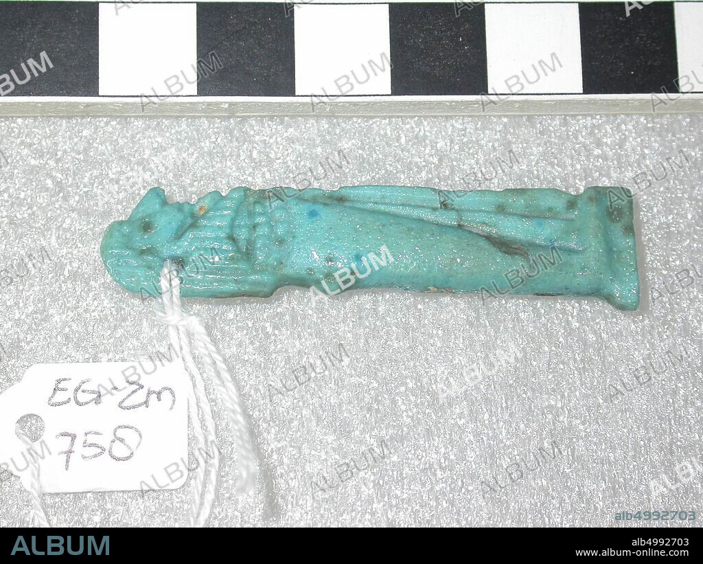statue, god, Horuszoon, Amset, standing, fragment, amulet, god, faience, 5.5 cm, Egypt.