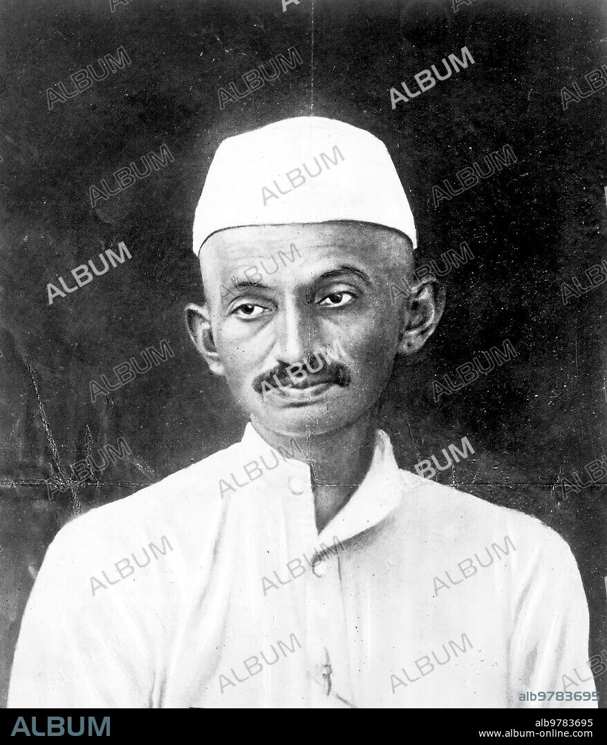 August 1921. Mahatma Gandhi, head of the nationalist movement in India.