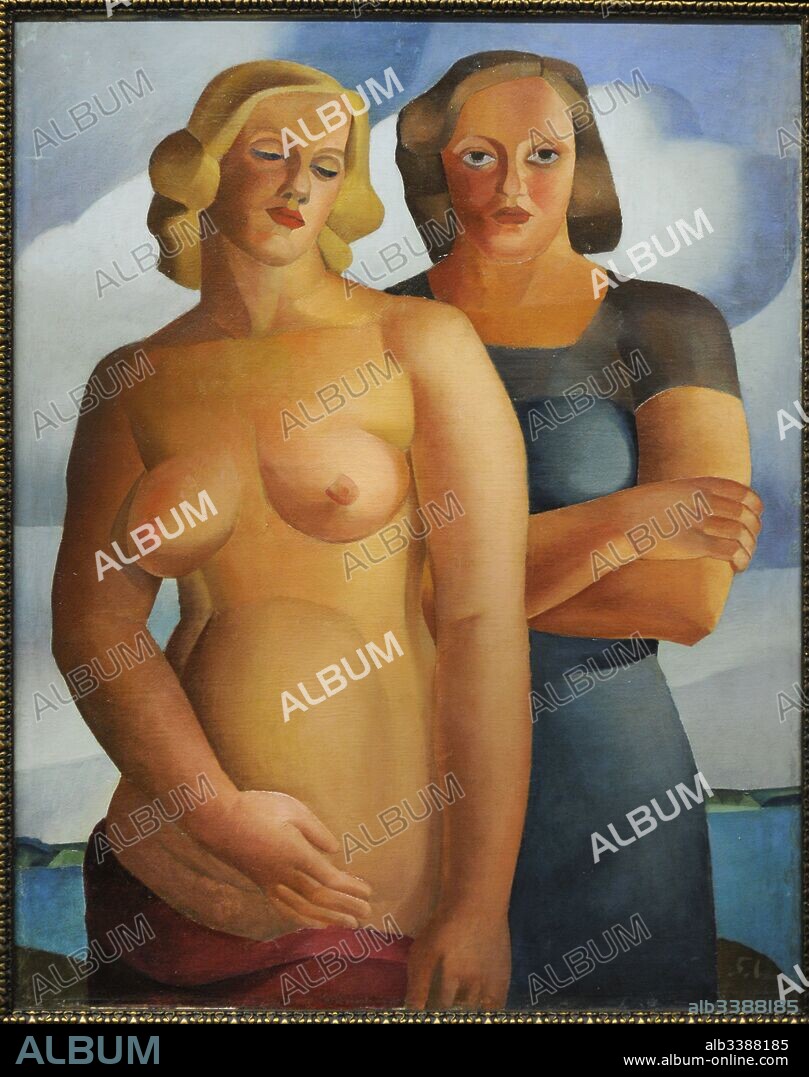 Stasys Usinskas (1905-1974). Pintor lituano. Dos mujeres esbeltas, 1937. Galería Nacional de Arte (National Gallery of Art). Vilna (Vilnius). Lituania.