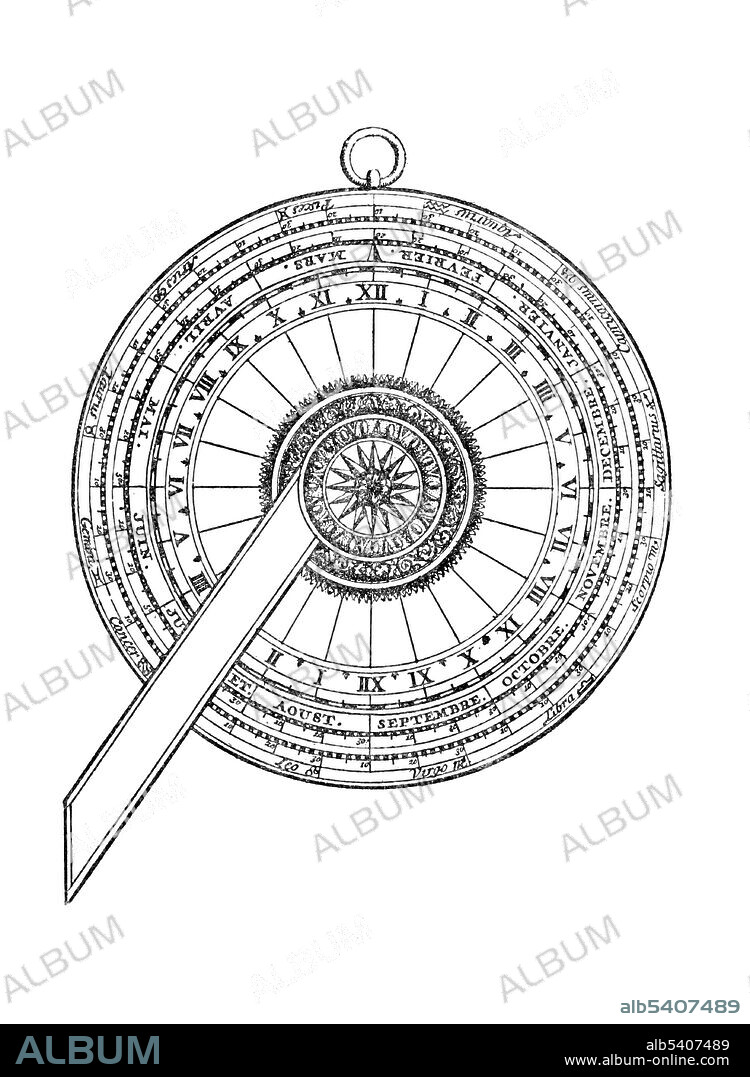 A nocturnal is a simple analog computer, made of two or more dials, that will provide the local time based on the time of year and a sighting of Polaris, the North Star, and one or more other stars. Knowing the time is important in piloting for calculating tides and some nocturnals incorporate tide charts for important ports. The earliest image presenting the use of a nocturnal is in a manuscript dated from the 12th century. Illustration from Ship & Ways of Other Days by Edward Keble Chatterton, 1913 (cropped and cleaned).