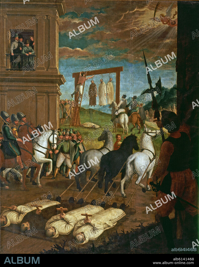 JUAN SANCHEZ COTAN (1560-1627). PERSECUCION A CARTUJOS EN INGLATERRA- PINTURA BARROCA ESPAÑOLA.