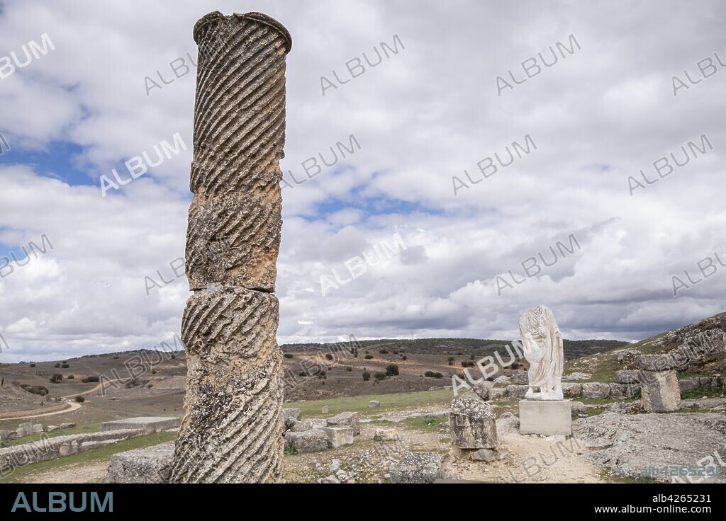 Teatro romano, parque arqueológico de Segóbriga, Saelices, Cuenca, Castilla-La Mancha, Spain.