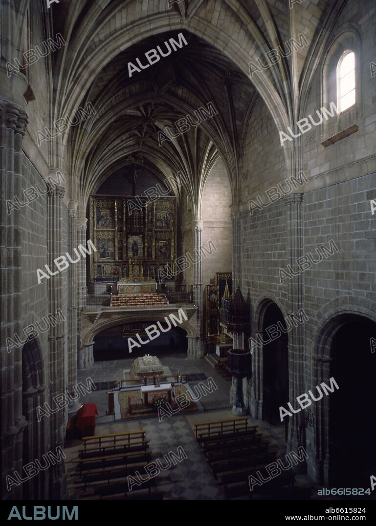 1506) MARTIN SOLORZANO (S. XV –?. INTERIOR DE LA IGLESIA DEL CONVENTO DE SANTO TOMAS CON EL PANTEON DEL PRINCIPE JUAN EN EL CENTRO DEL CRUCERO - SIGLO XV - GOTICO TARDIO.