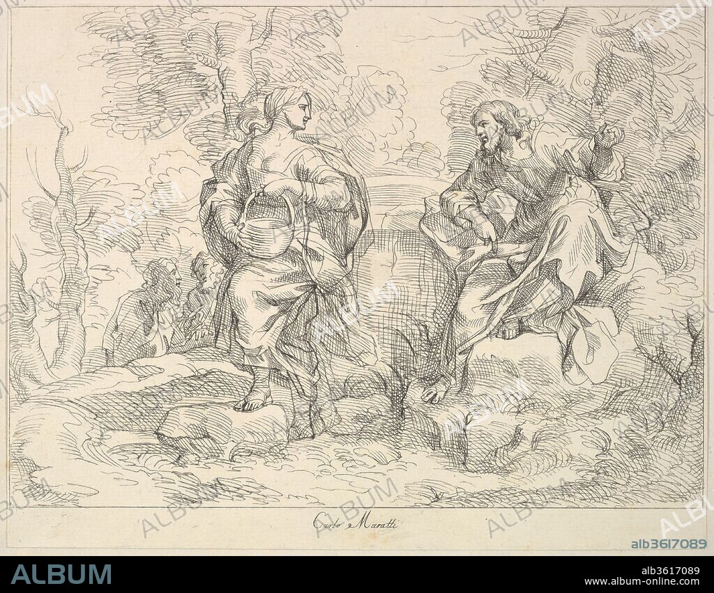 Christ appearing to Mary Magdalen(?). Artist: After Carlo Maratti (Italian, Camerano 1625-1713 Rome); Attributed to Giuseppe Canale (Italian, Rome 1725-1802 Dresden). Dimensions: sheet: 13 1/16 x 15 9/16 in. (33.2 x 39.5 cm)
plate: 8 7/16 x 10 15/16 in. (21.5 x 27.8 cm). Date: 1740-1802.