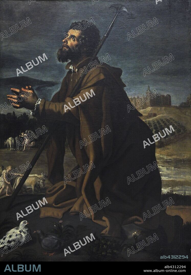 Bartolomé González Serrano (1564-1627). Pintor español. San Isidro en oración, 1622. Museo de Historia. Madrid. España.