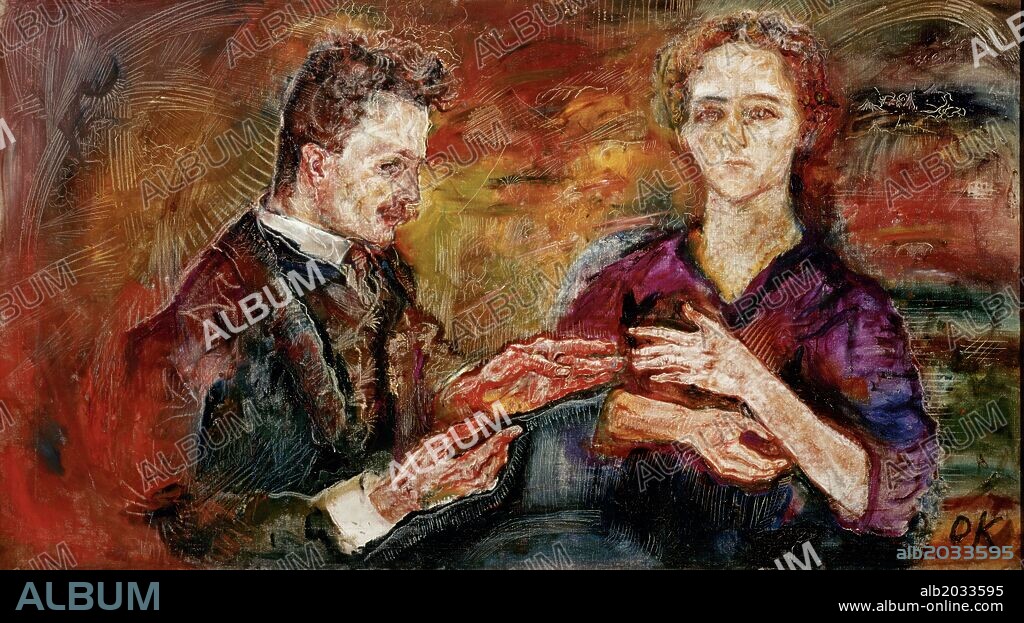 Oskar Kokoschka / 'Retrato de Hans Tietze y su esposa Erika', 1909, Óleo sobre lienzo, 76,5 x 135,2 cm.