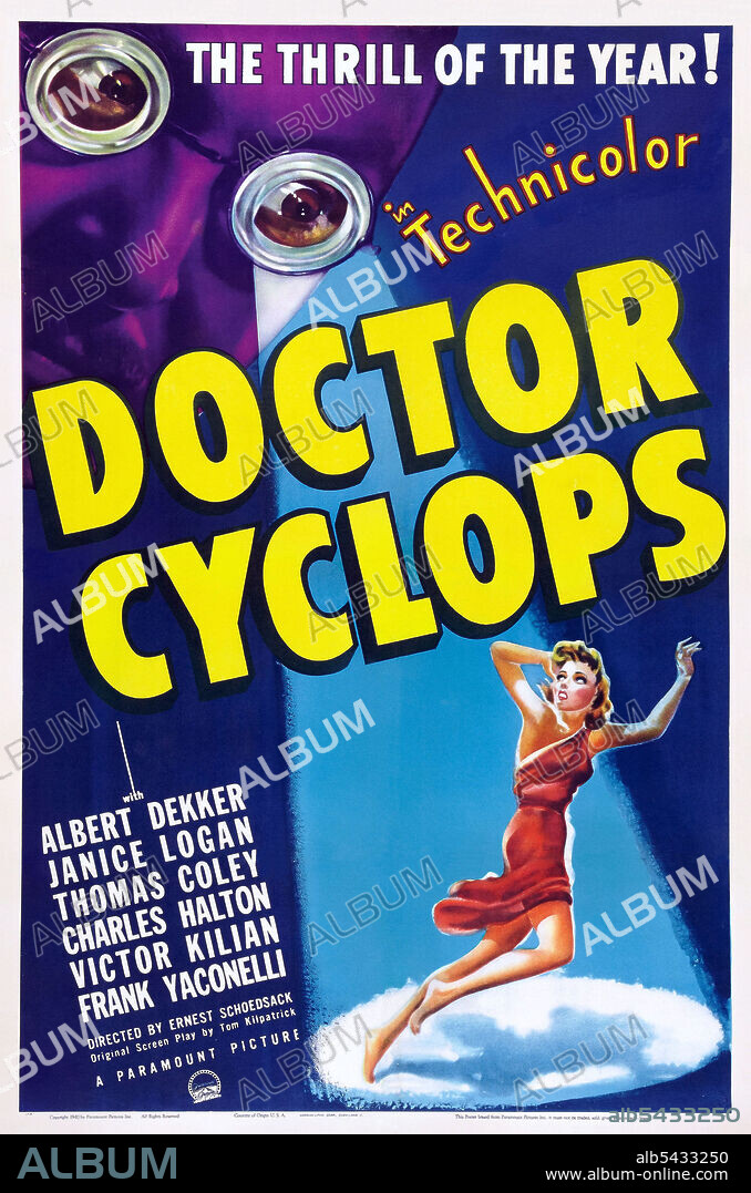 Poster de DOCTOR CÍCLOPE, 1940 (DR. CYCLOPS), dirigida por ERNEST B. SCHOEDSACK. Copyright PARAMOUNT PICTURES.
