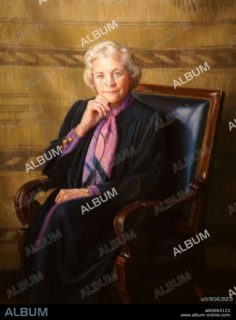 Portrait of Sandra Day O'Connor (1930-) a former Associate Justice of the Supreme Court of the United States, appointed by President Ronald Reagan. Painted by Danni Dawson (1944-) an American artist. Dated 20th Century.