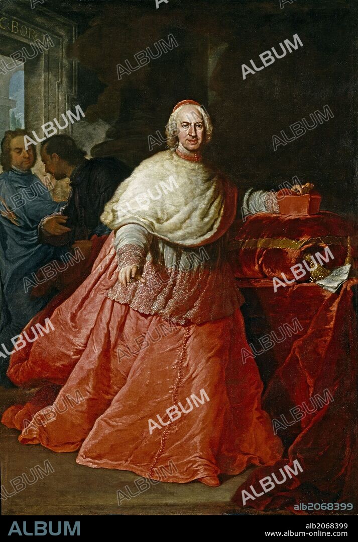 Andrea Procaccini / 'El cardenal Borja', Después de 1721, Escuela Italiana, Óleo sobre Lienzo, 248 cm x 176 cm, P02882.