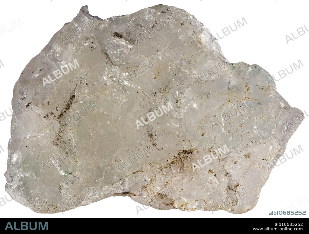 Chiolite, Greenland.Chiolite is a tetragonal-ditetragonal dipyramidal mineral containing aluminum, fluorine, and sodium.
