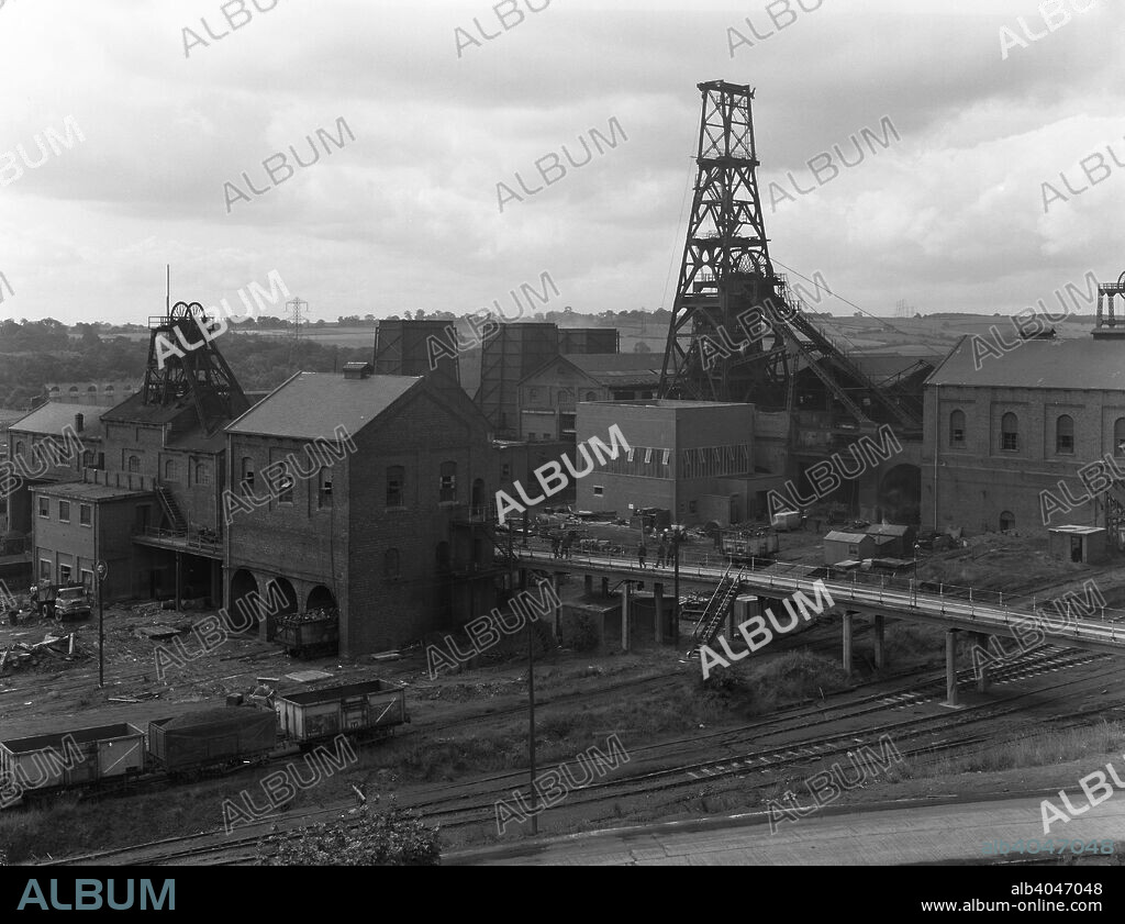 Frickley Colliery, South Elmsall, West Yorkshire, 1965. With its shaft sunk in 1905, Frickley Colliery in the village of South Elmsall, West Yorkshire, was worked until November of 1993 when it was closed. It was the scene of civil unrest during the Miners Strike (1984-1985) and was one of the last pits to resume work due to a group of hardline union members from Kent picketing the pit gates after the NUM had called off the strike and the Frickley miners refusing to cross the picket line.
