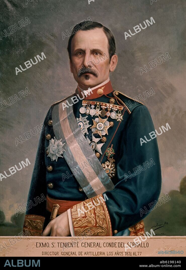 REY JOAQUIN. EXCMO SR TENIENTE GENERAL CONDE DEL SERRALLO EN 1909-DIRECTOR GENERAL DE ARTILLERIA DE 1874/77.