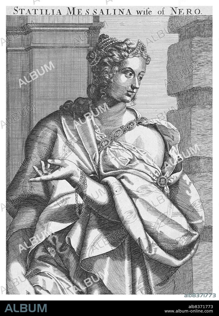 Statilia Messalina (35- after 68 CE) was a Roman patrician woman, empress and third wife to Nero. She was married to consul Marrcus Julius Vestinus Atticus, and became Nero's mistress in 65 CE. After the death of Nero's second wife Poppaea Sabina, possibly at his hands, Vestinus was forced by the emperor to commit suicide so that he could marry Statilia. She was one of the few courtiers to survive the collapse of Nero's reign, dying some time after 68 CE.