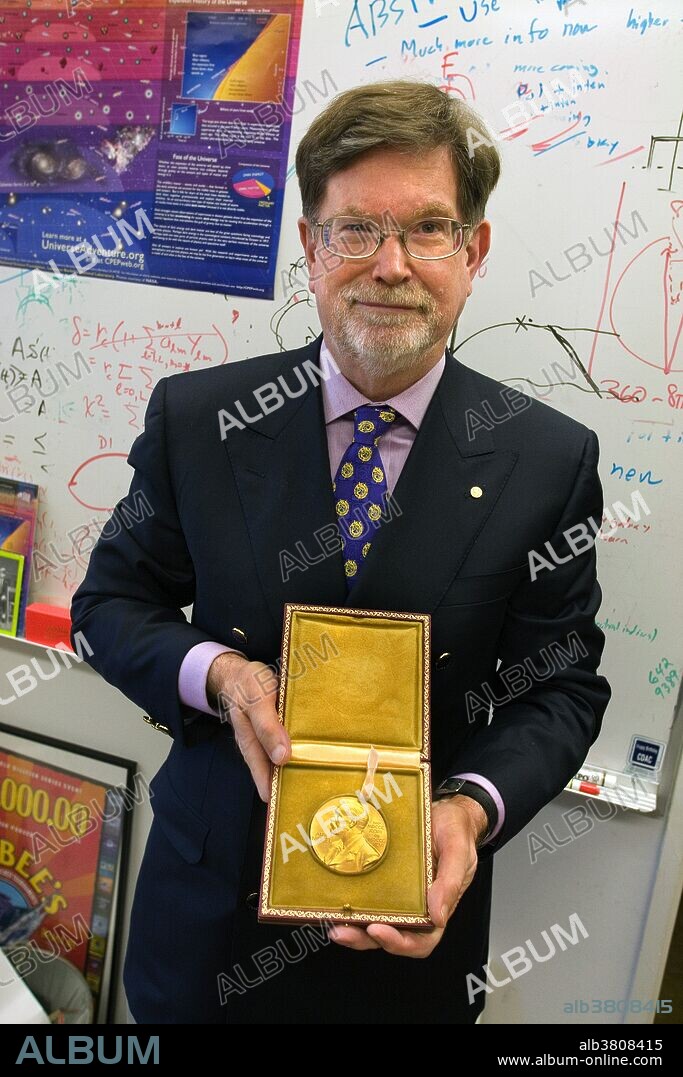 Smoot with Nobel Prize medal. George Fitzgerald Smoot III (born February 20, 1945) is an American astrophysicist, cosmologist, Nobel laureate, and one of two contestants to win the $1 million prize on "Are You Smarter than a 5th Grader?". He won the Nobel Prize in Physics in 2006 for his work on the Cosmic Background Explorer with John C. Mather that led to the "discovery of the black body form and anisotropy of the cosmic microwave background radiation". This work helped further the Big Bang theory of the universe using the Cosmic Background Explorer (COBE) satellite. Currently Smoot is a professor of physics at the University of California, Berkeley, senior scientist at the Lawrence Berkeley National Laboratory, and since 2010, a professor of physics at the Paris Diderot University, France. In 2003, he was awarded the Einstein Medal and the Oersted Medal in 2009. Ohotogrpah not dated.