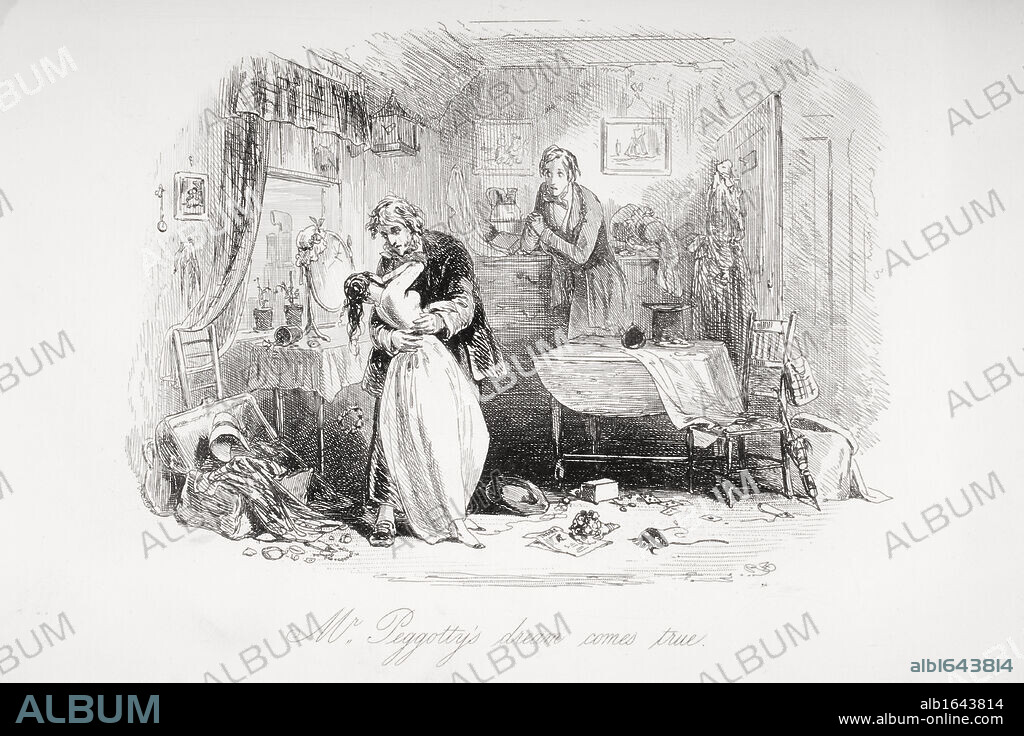 Mr. Peggotty's dream comes true. Illustration from the Charles Dickens novel David Copperfield by H.K. Browne known as Phiz.