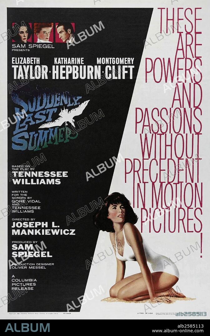 Poster of SUDDENLY, LAST SUMMER, 1959, directed by JOSEPH L. MANKIEWICZ. Copyright COLUMBIA PICTURES.