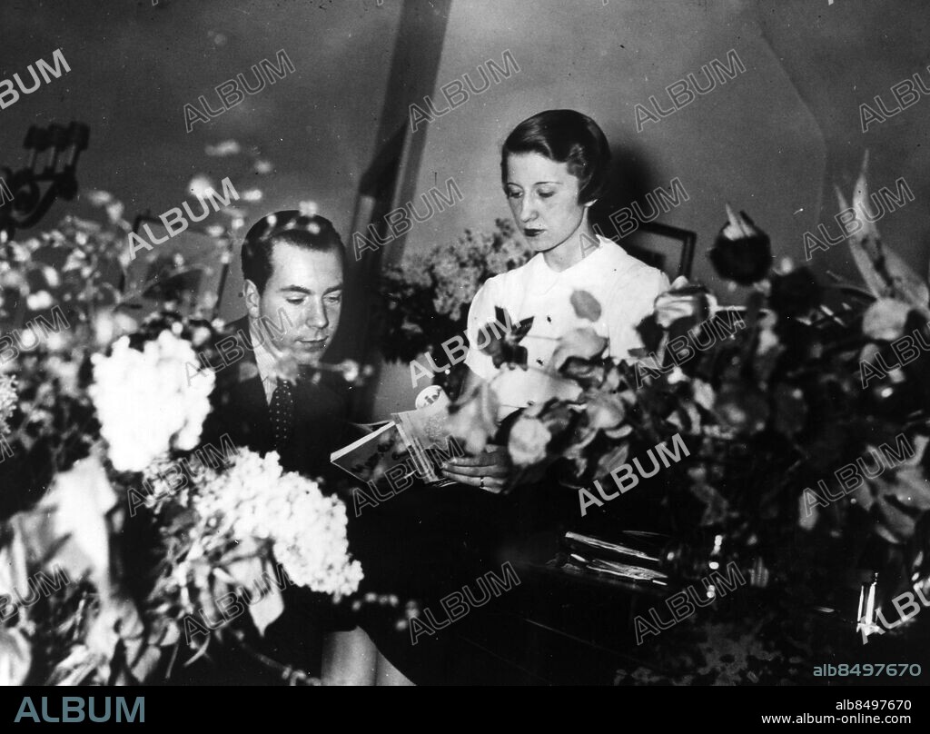 ARKIV 1934 . Prins Sigvard Bernadotte och fästmön Erica Patzek . Foto: TT Kod: 194 . COPYRIGHT SCANPIX SWEDEN.