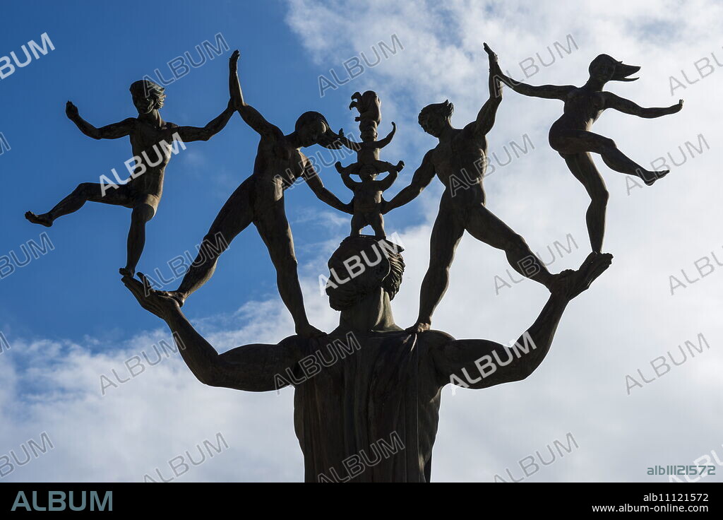 Modern art statue, old town of San Juan, Puerto Rico, West Indies, Caribbean, Central America.
