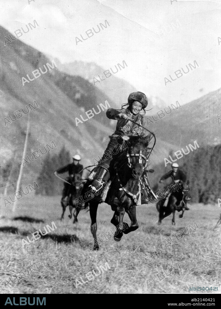 A khirgiz horsewoman named aini bapaeva, kirghiz republic, ussr. 01/02/2013