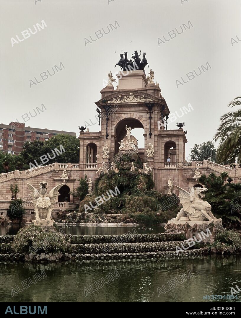 JOSEP FONSERÈ I MESTRE. Conjunto de la Fuente de Cascada del Nacimiento de Venus. Parque de la Ciutadella, Barcelona.