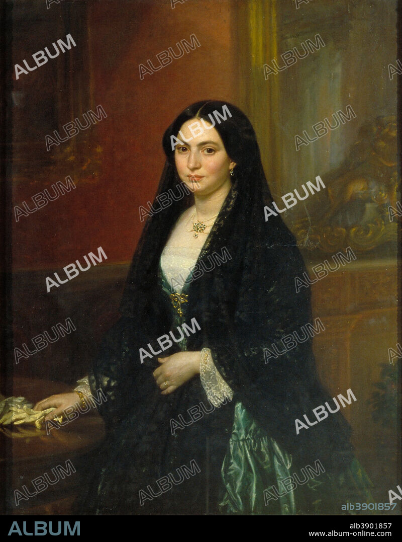 JOAQUÍN ESPALTER Y RULL. Portrait of Senyora Espalter. Date/Period: 1852. Painting. Oil on canvas. Height: 1,130 mm (44.48 in); Width: 895 mm (35.23 in).