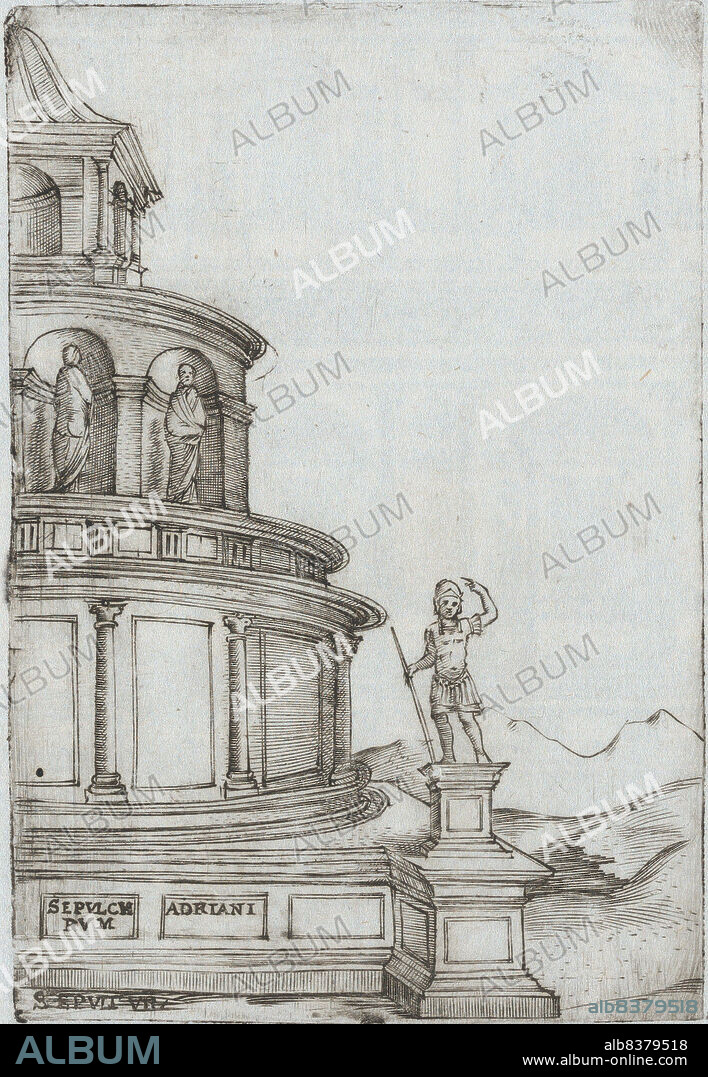 MASTER GA. Termae Deocletiani, from a Series of Prints depicting (reconstructed) Buildings from Roman Antiquity, Plate ca. 1530-1550.