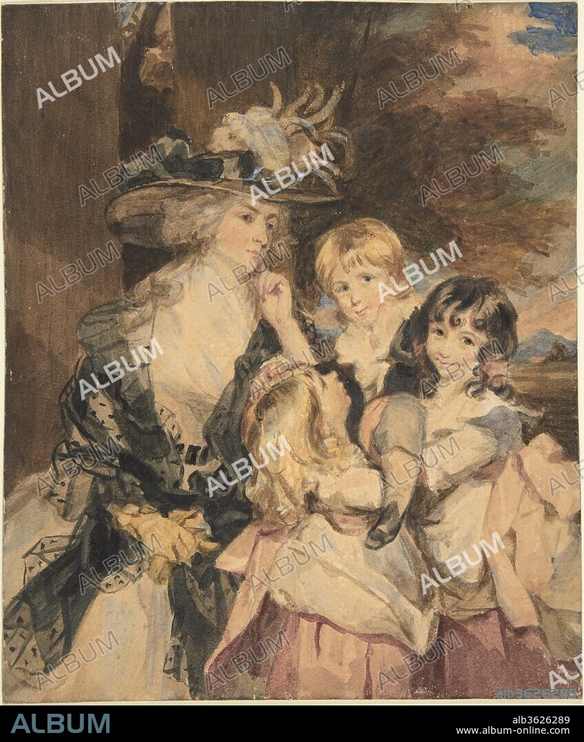 Lady Smith and Her Children. Artist: Simon Jacques Rochard (French, Paris 1788-1872 Brussels). Dimensions: 8 5/8 x 7 1/8 in. (21.9 x 18 cm). Date: 1800-1872.