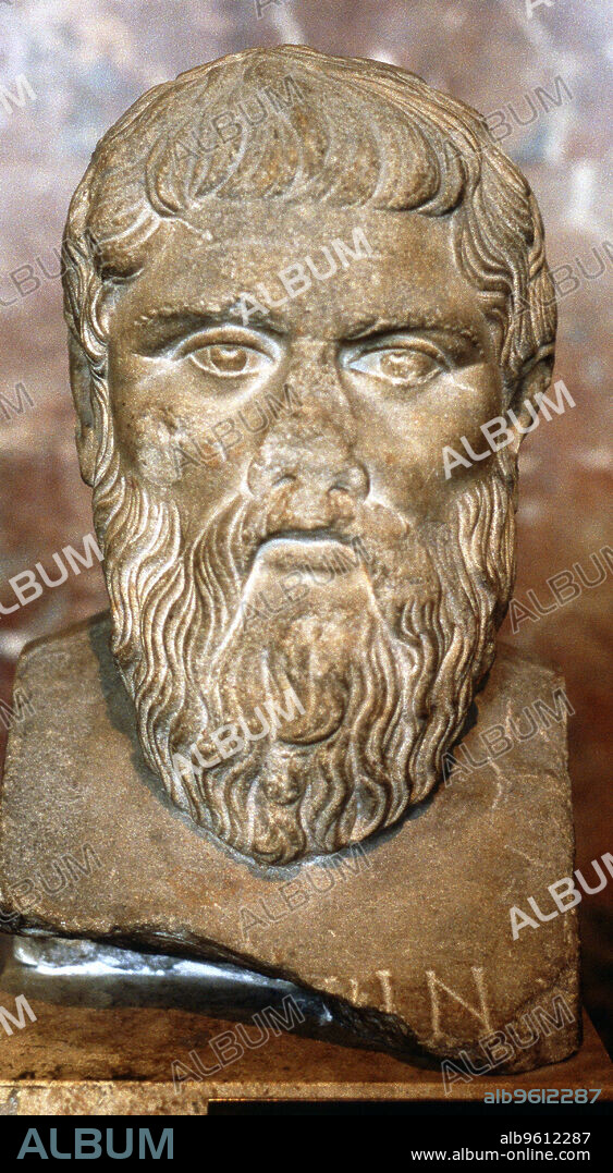 Plato, Ancient Greek philosopher. Plato (c428-c348 BC) was a student of Socrates and teacher of Aristotle. His most famous work is The Republic, in which he outlines his vision of an ideal state. Plato founded the Academy in Athens, one of the earliest known organised institutions of learning in Western civilization.