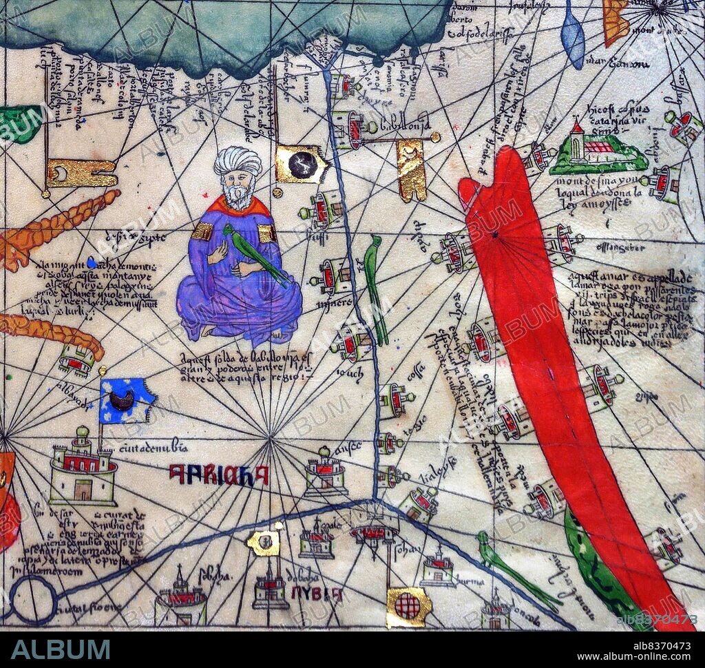 The Catalan Atlas (1375) is the most important Catalan map of the medieval period. It was produced by the Majorcan cartographic school and is attributed to Cresques Abraham, a Jewish book illuminator who was self-described as being a master of the maps of the world as well as compasses. It has been in the royal library of France (now the Bibliothèque nationale de France) since the late 14th century.