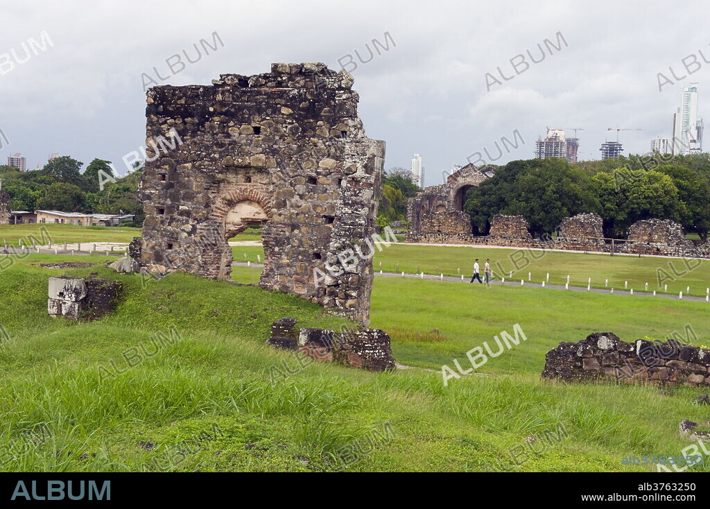 Archaeological site ruins of Panama Viejo, UNESCO World Heritage Site, Panama City, Panama, Central America.