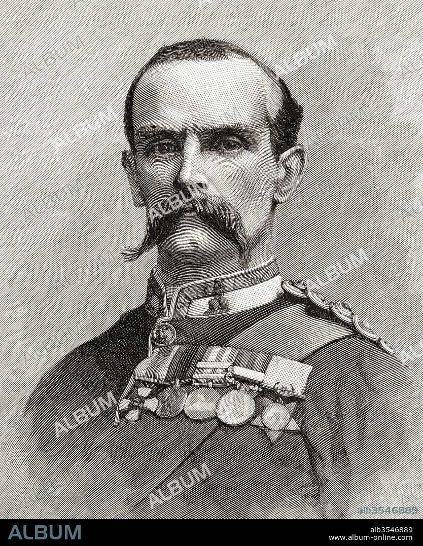 Frederick John Dealtry Lugard, 1st Baron Lugard, 1858 – 1945, aka Sir Frederick Lugard. British soldier, mercenary, explorer of Africa and colonial administrator, Governor of Hong Kong and first Governor-General of Nigeria. From The Century Edition of Cassell's History of England, published c. 1900.