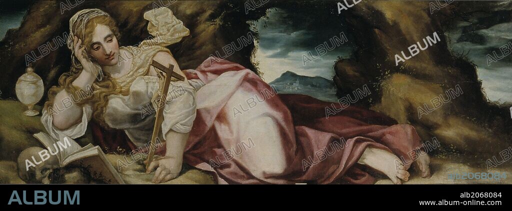 GASPAR BECERRA (zugeschrieben). Gaspar Becerra (Attribution) / 'Penitent Magdalene', 16th century, Spanish School, Panel, 76 cm x 210 cm, P00608.