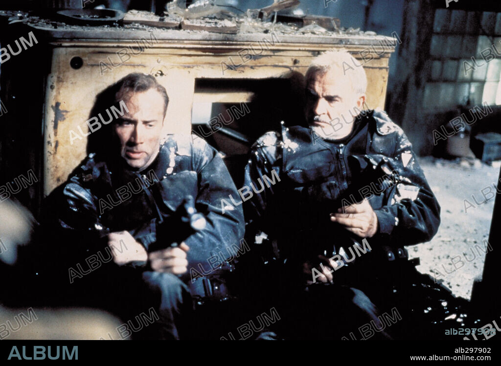 NICOLAS CAGE and SEAN CONNERY in THE ROCK, 1996, directed by MICHAEL BAY. Copyright HOLLYWOOD PICTURES.