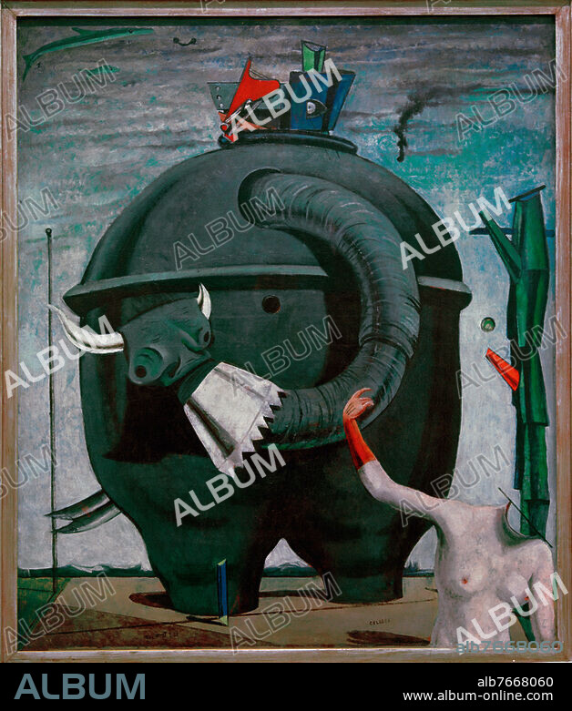 MAX ERNST. Ernst, Max 1891-1976. "L'éléphant Célèbes" (The Elefant Célèbes), 1921. Oil on canvas, 125 × 107cm. London, Tate Britain.