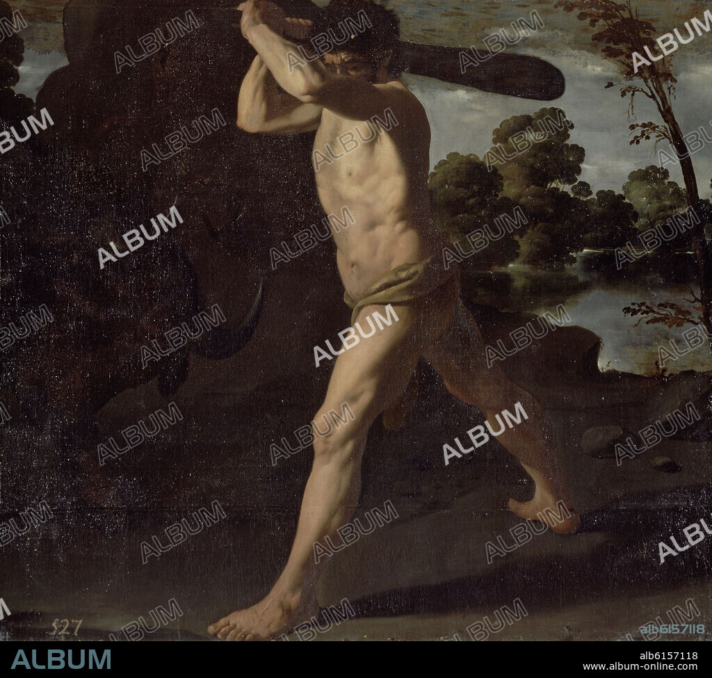 FRANCISCO DE ZURBARAN. Hercules and the Cretan Bull - 1634 - oil on canvas - 133x152 cm - Spanish Baroque - NP 1245.