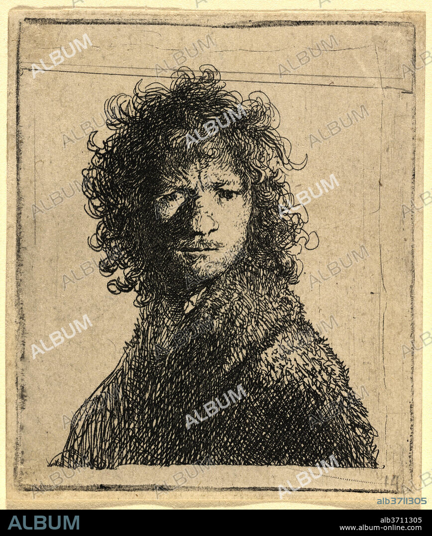 REMBRANDT. Self-Portrait, Frowning. Dated: 1630. Dimensions: sheet (trimmed to plate mark): 7.6 x 6.5 cm (3 x 2 9/16 in.). Medium: etching.
