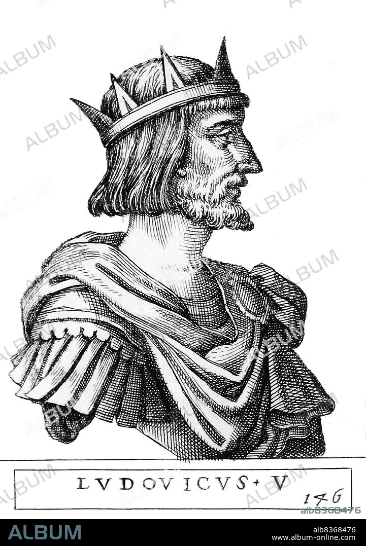 Louis IV (1282-1347), also known as Louis the Bavarian, was the son of Duke Louis II of Upper Bavaria and Matilda, daughter of King Rudolf I. He was of House Wittelsbach, and was initially a close friend to his Habsburg cousin Frederick the Fair, but they later fell out and violently clashed. He became Duke of Bavaria in 1301 alongside his brother Rudolf I, but became sole ruler in 1317.<br/><br/>. When Emperor Henry VII died in 1313, two kings were elected to succeed him, one being Louis himself and the other his cousin Frederick. They were quickly crowned and then fought each other in a bloody war for several years, with Frederick poised to win until a decisive defeat in 1322 saw him captured by Louis. Louis later freed him in 1325, after Frederick recognised him as the legitimate King of Germany, and when Frederick returned to Louis as a prisoner when he could have easily fled after promising to try and covince his brothers to submit, Louis was so impressed by Frederick that he named him co-ruler of the Holy Roman Empire.<br/><br/> . To Frederick went the title of King of Germany, while Louis was crowned as King of Italy in 1327 and Holy Roman Emperor in 1328. Louis found himself in conflict with the papacy and the pope, and in 1346 Charles IV of Luxembourg was elected as anti-king, supported by Pope Clement VI as a papal puppet. He successfully resisted Charles' attempts at usurpation, but Louis' sudden death in 1347 from a stroke while bear-hunting prevented a longer civil war from occurring and gave Charles the crown.