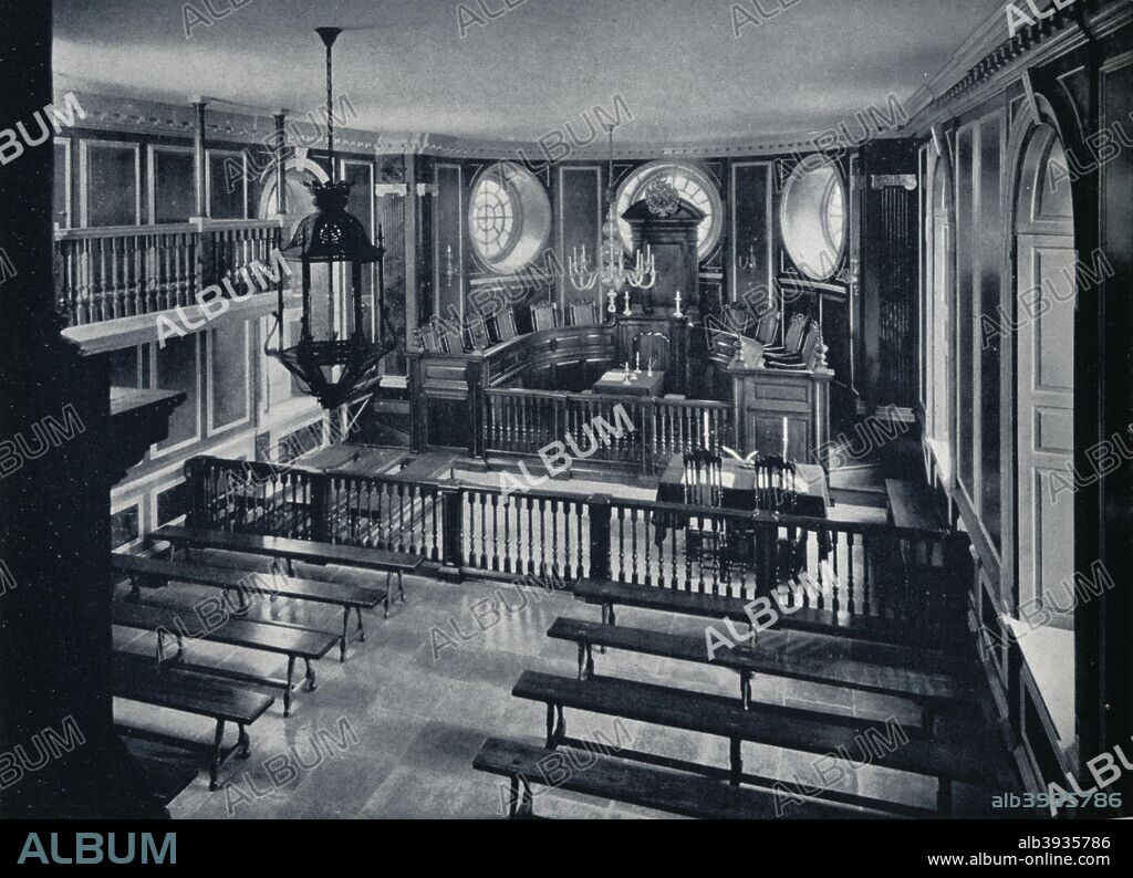 'The General Court at the Capitol of Williamsburg', c1938. The Capitol at Williamsburg, Virginia housed the House of Burgesses of the Colony of Virginia from 1705, when the capital was relocated there from Jamestown, until 1779, when the capital was relocated to Richmond.  From The Connoisseur Volume 101. [The Connoisseur Ltd., London, 1938].