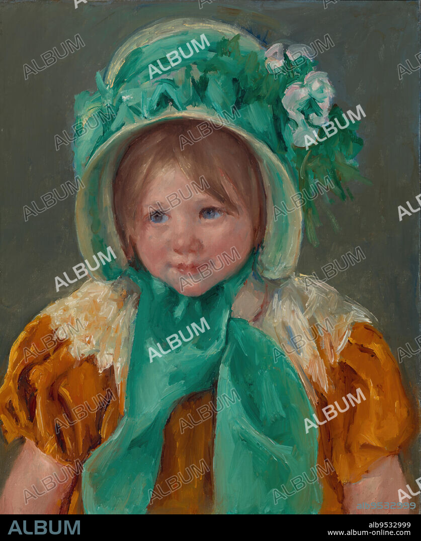MARY STEVENSON CASSATT. Sara in a Green Bonnet. oil on canvas. Date: ca. 1901.