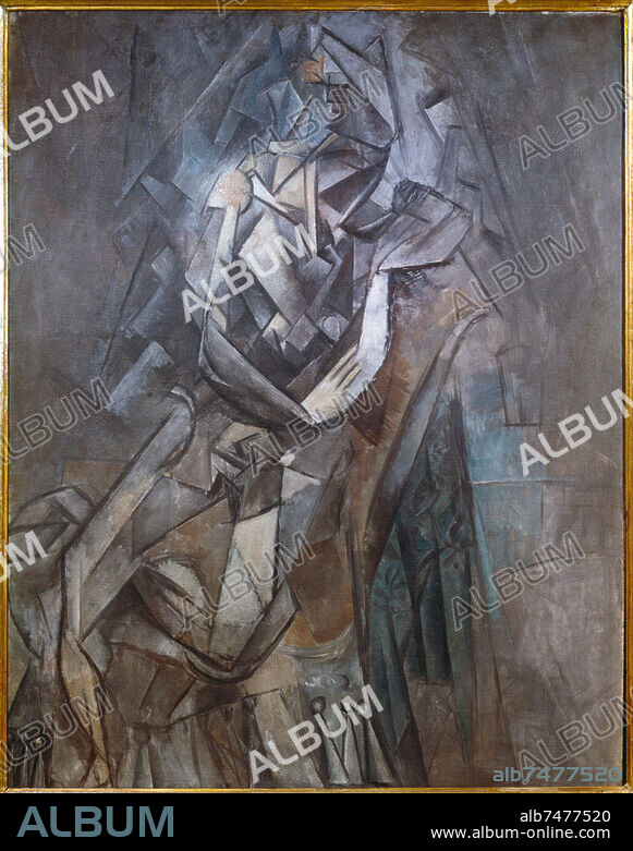 PABLO PICASSO. Picasso, Pablo; 1881-1973. "Femme assise dans un fauteuil" (Sitzende Frau in einem Sessel), Paris, Frühjahr 1910. Öl auf Leinwand, 94 x 75 cm. Prag, Národni Galerie (Nationalgalerie).