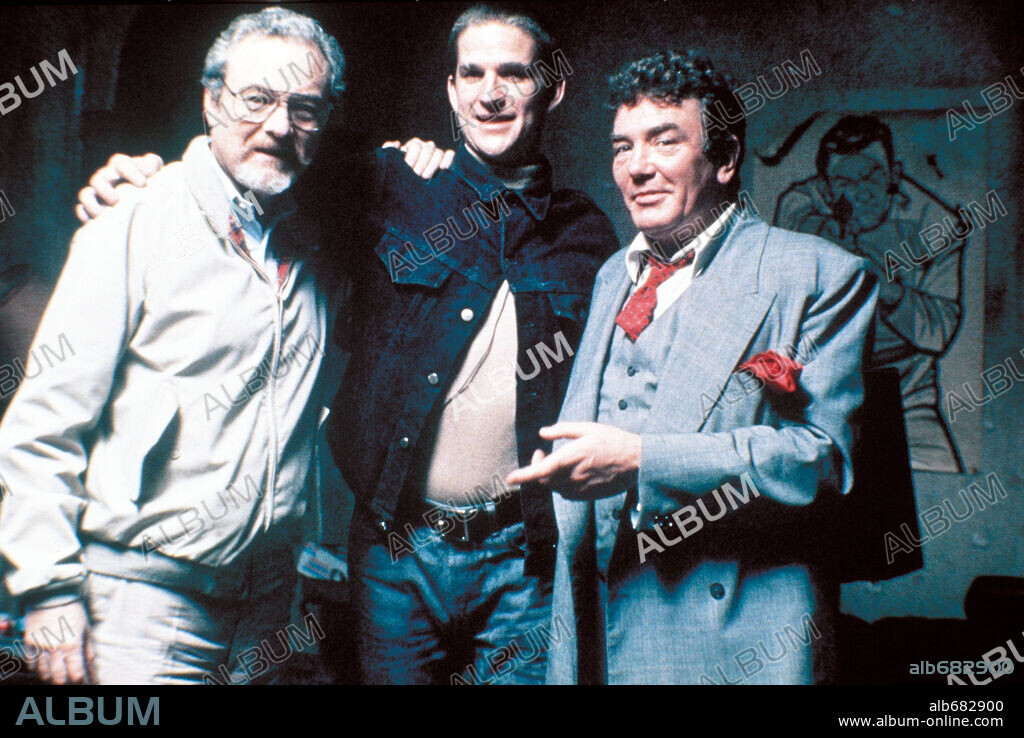 ALAN J. PAKULA, ALBERT FINNEY and MATTHEW MODINE in ORPHANS, 1987, directed by ALAN J. PAKULA. Copyright LORIMAR PRODUCTIONS.