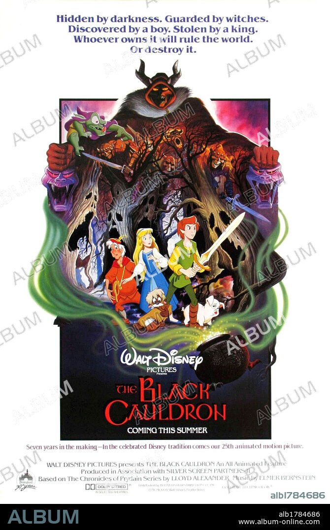 Poster de TARON Y EL CALDERO MAGICO, 1985 (THE BLACK CAULDRON), dirigida por TED BERMAN. Copyright WALT DISNEY PRODUCTIONS.