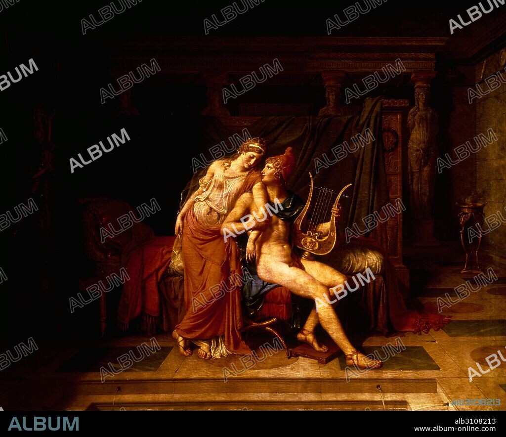 JACQUES LOUIS DAVID. Los amores de Paris y Elena.