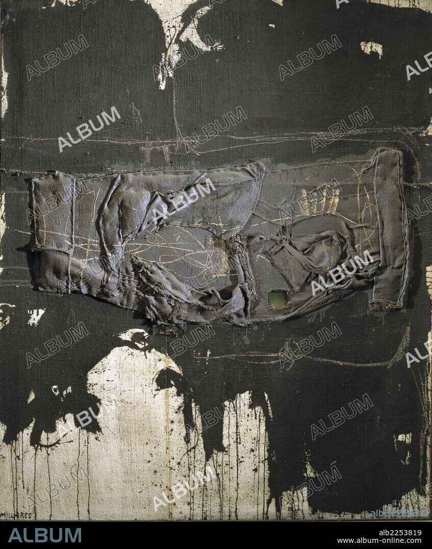 MANUEL MILLARES SALL. ARTE SIGLO XX. ESPAÑA. MILLARES SALL , MANUEL ( LAS PALMAS DE GRAN CANARIA 1926 - MADRID 1972 ). PINTOR Y GRABADOR ESPAÑOL. INTERVINO EN LA FUNDACION DEL GRUPO EL PASO (1957 ).A PARTIR 1954 TRABAJA DENTRO DE UN EXPRESIONISMO MATERICO MUY PERSONAL. " CUADRO 37 ". COLECCION PERE PORTABELLA I RAFOLS.