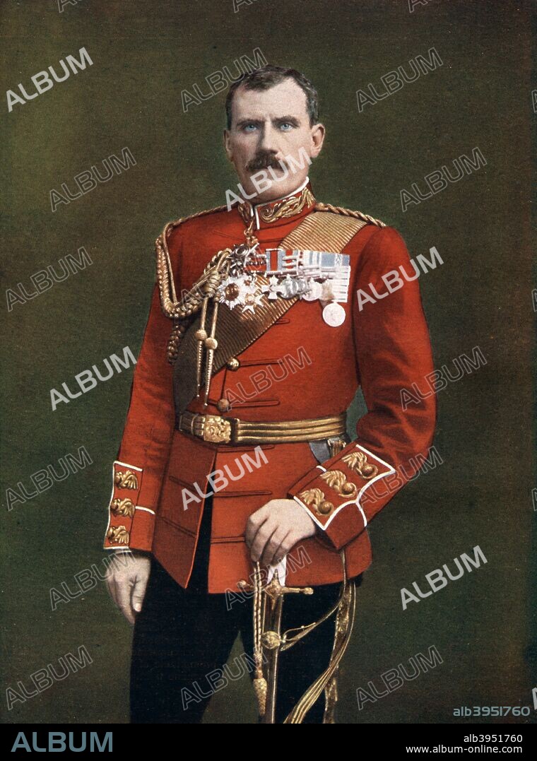 Major-General Hector Archibald MacDonald, British soldier, 1902. 'Fighting Mac' (1853-1903), a distinguished but controversial officer in the British army, rose from a private in the 92nd Highlanders to general before taking his own life. There were rumours, possibly unfounded, that he was a homosexual; he was also depressed and suffering from dysentery.