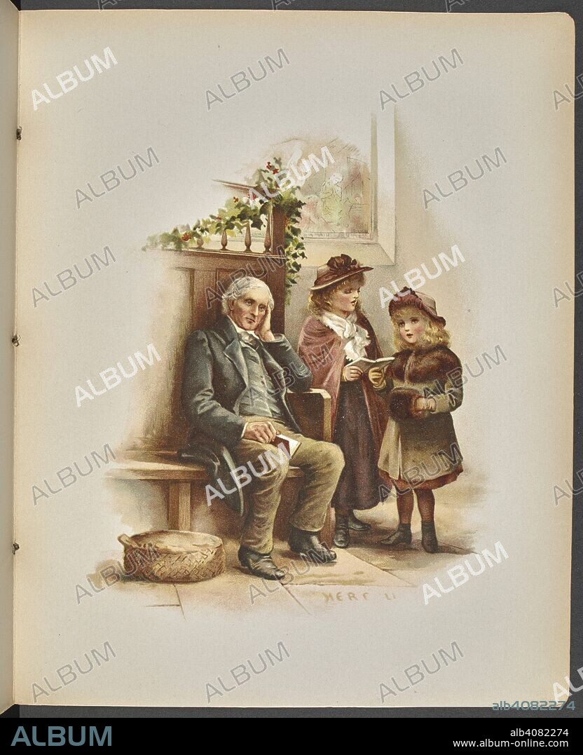 PHILLIPS BROOKS. An elderly man and two children. A Christmas Carol. [With illustrations.]. New York Ernest Nister London; Nuremberg printed : E. P. Dutton & Co., [1890.]. Source: 11650.g.29 page 5.